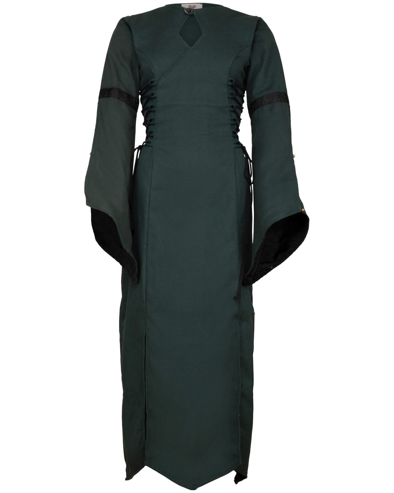 Medieval cotton dress model Antaris, green color