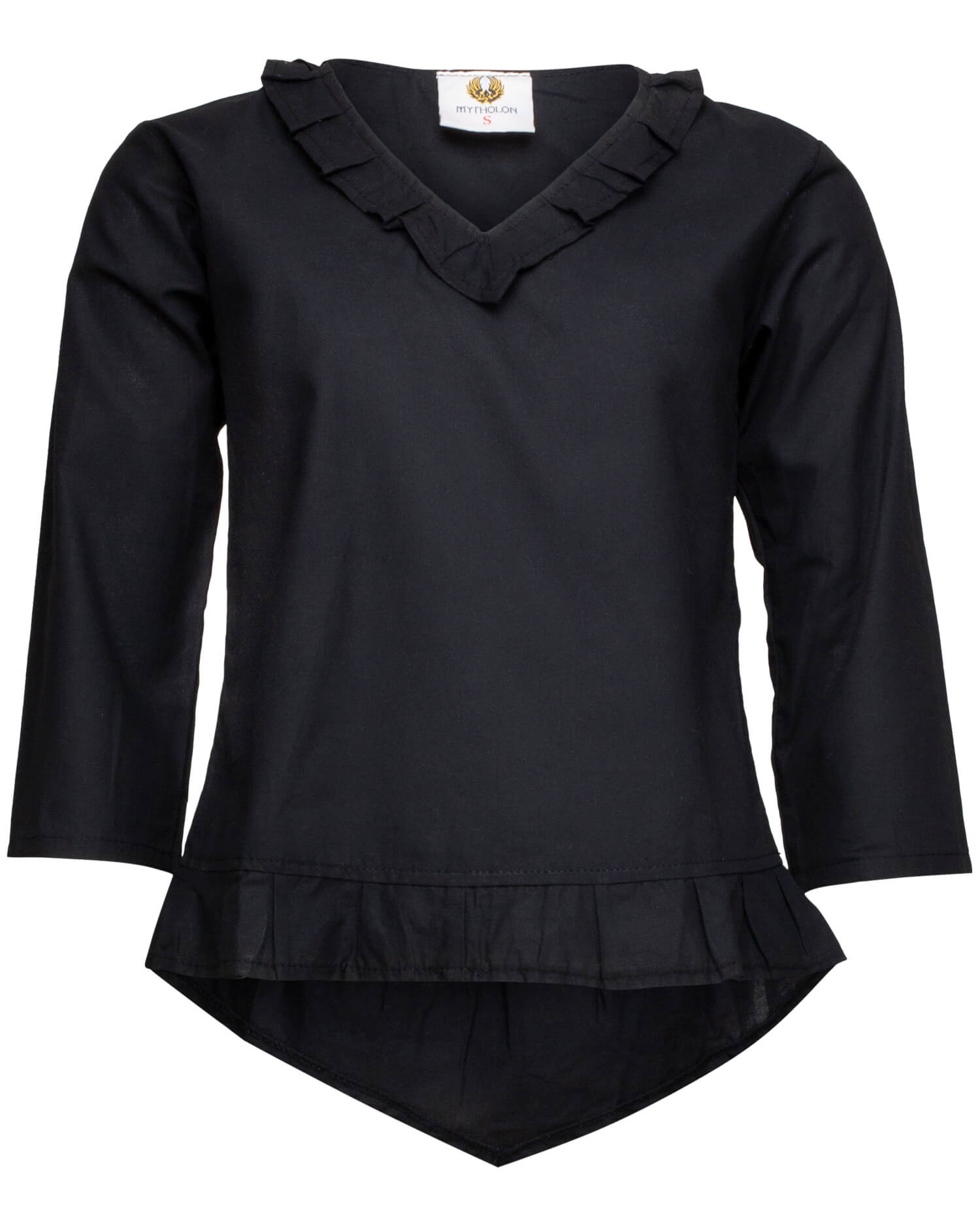 Medieval blouse in cotton model Josefina, black color