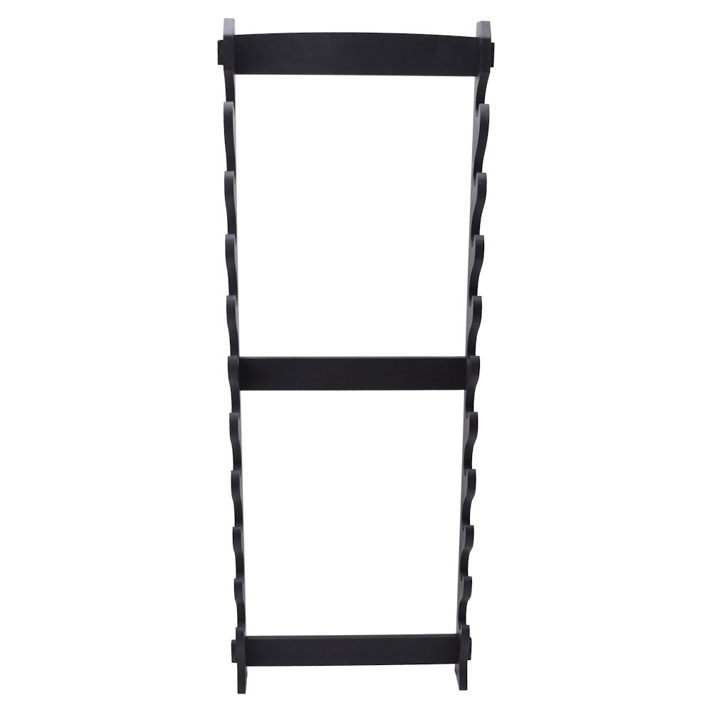 Wall-mounted wooden support for 10 katanas