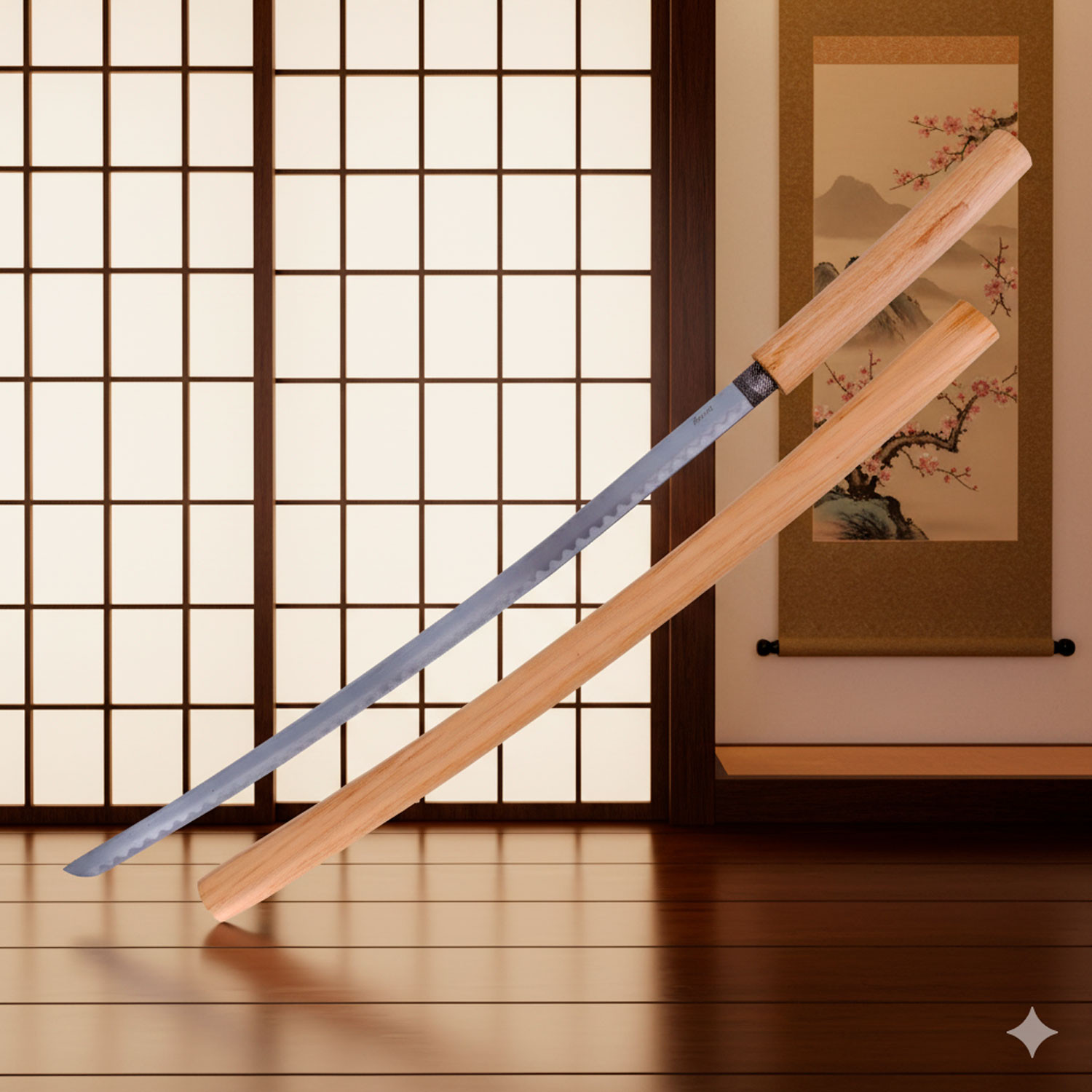 Decorative Shirasaya, satin-finished steel blade (100 cm.)