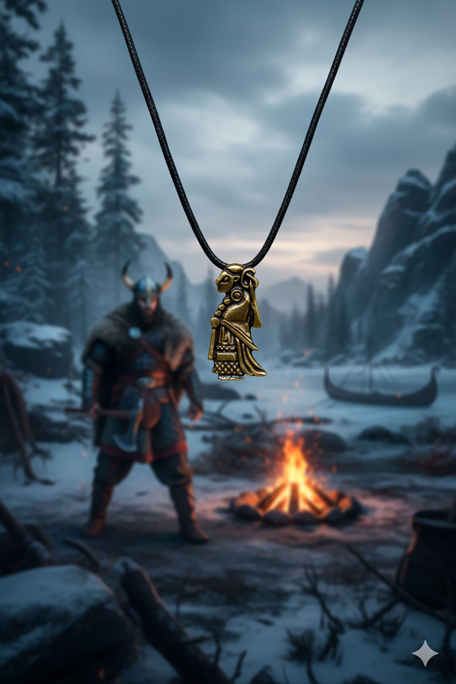 Nordic Valkyria Pendant - Gold