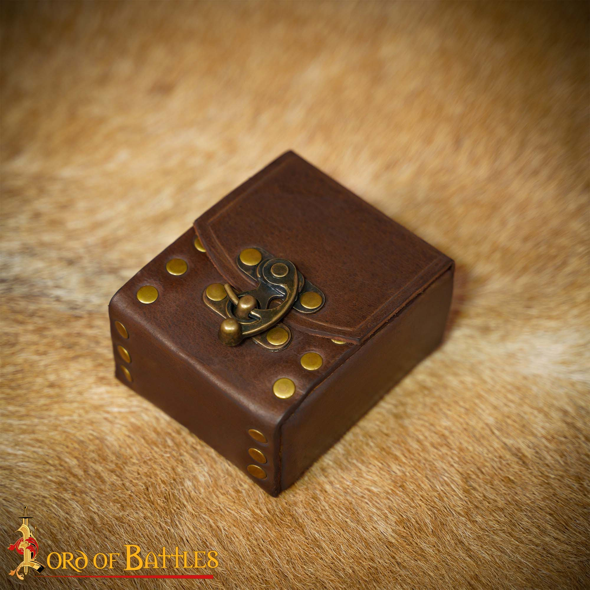 Small leather belt bag, brown color