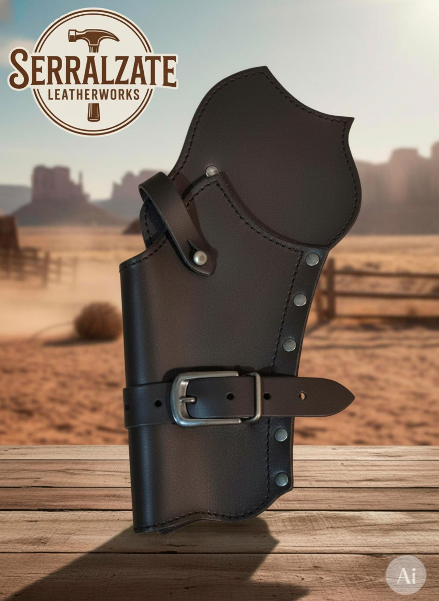 Western-style revolver cartridge holder, black