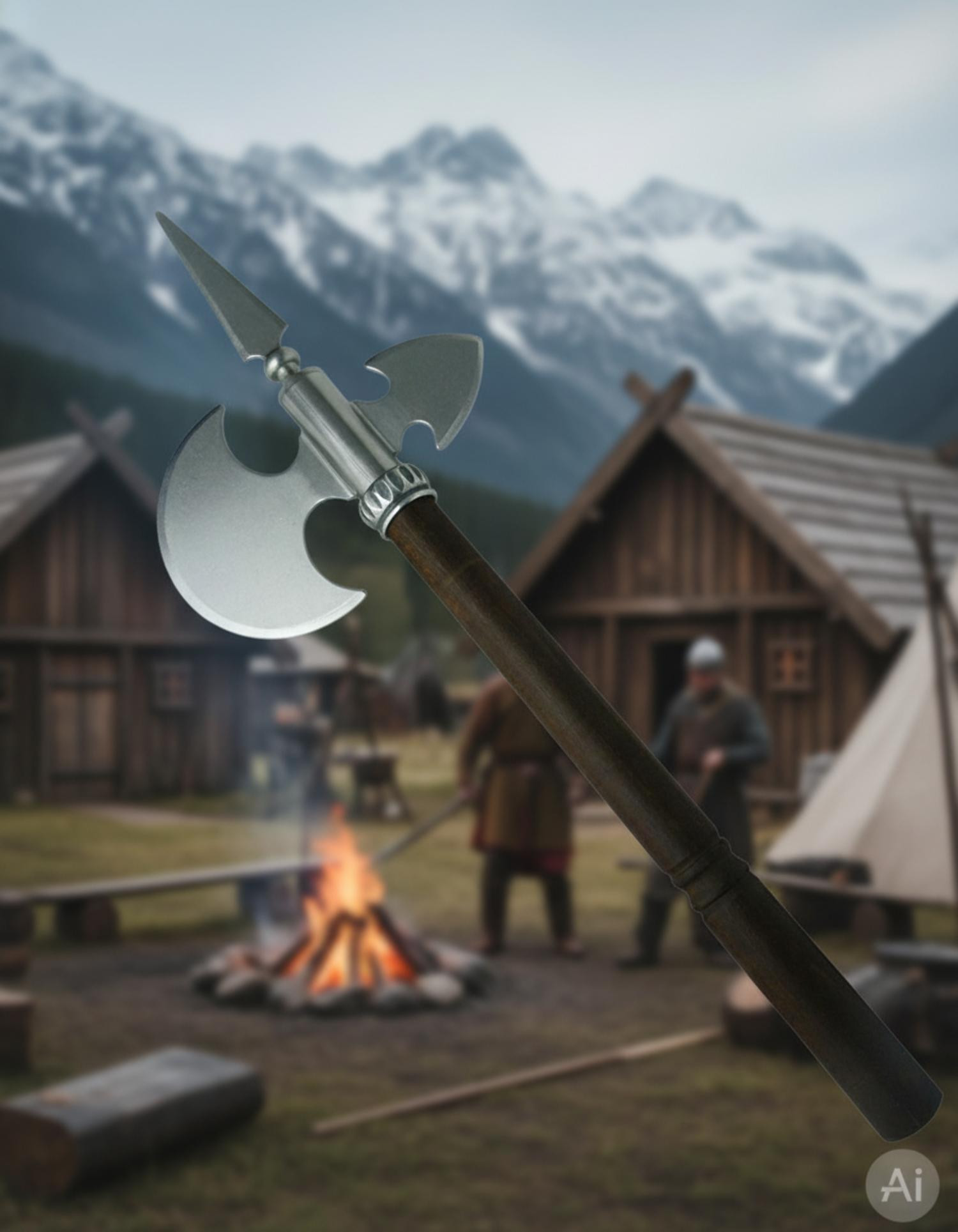 Rustic medieval axe, 61 cms.