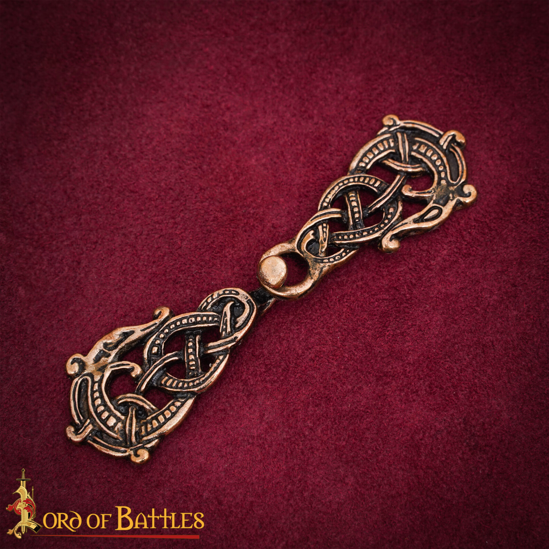 Viking Cloak Fastener in Aged Bronze