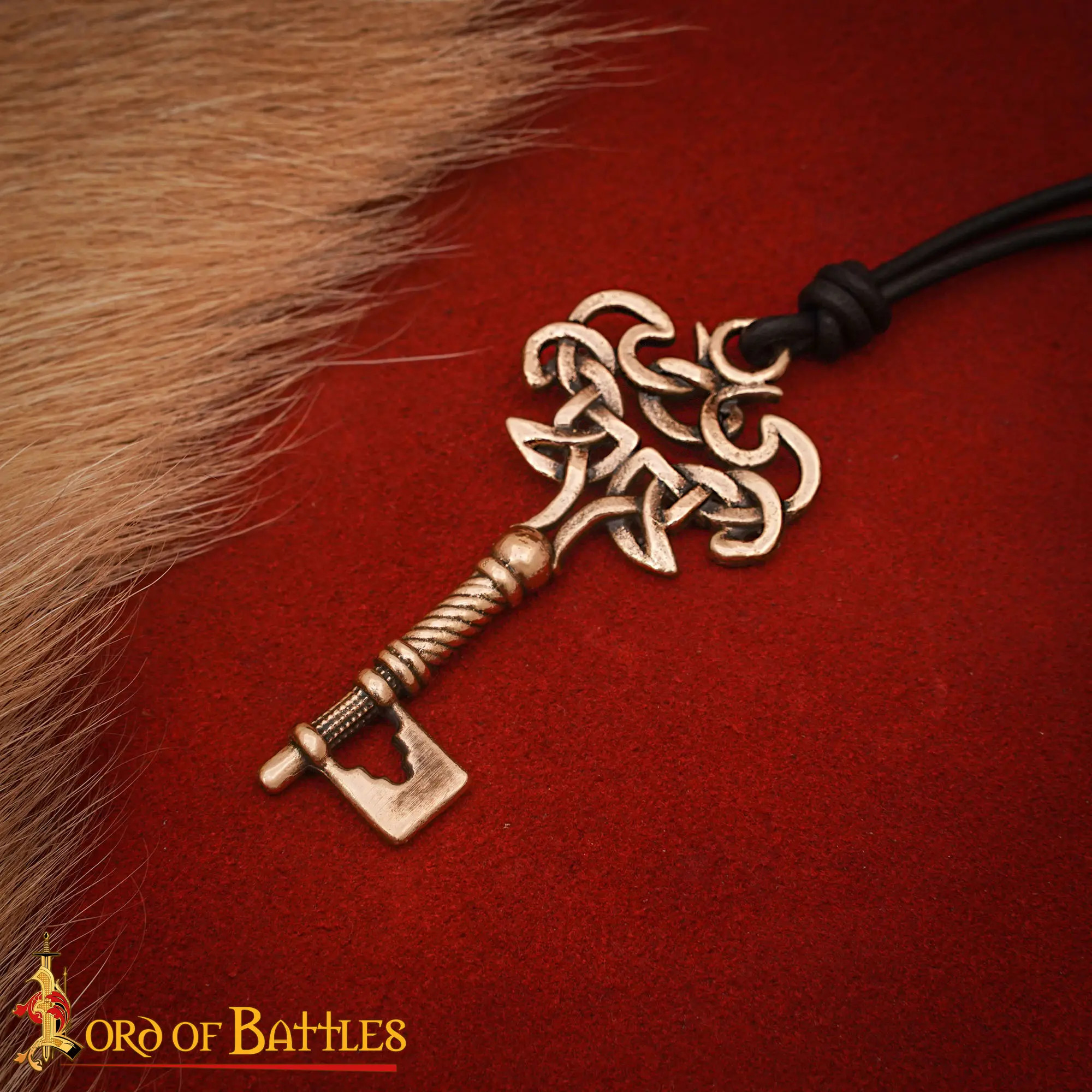 Viking Key Pendant in Bronze, Lost Wax Cast