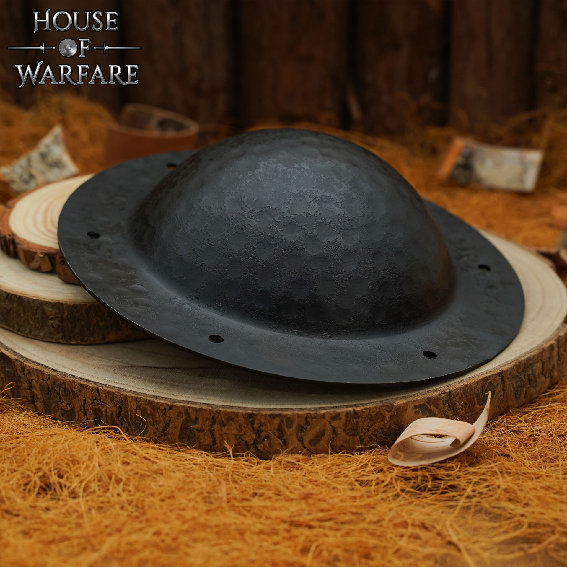 Forged Black Steel Umbo for Historical Anglo-Saxon Shield