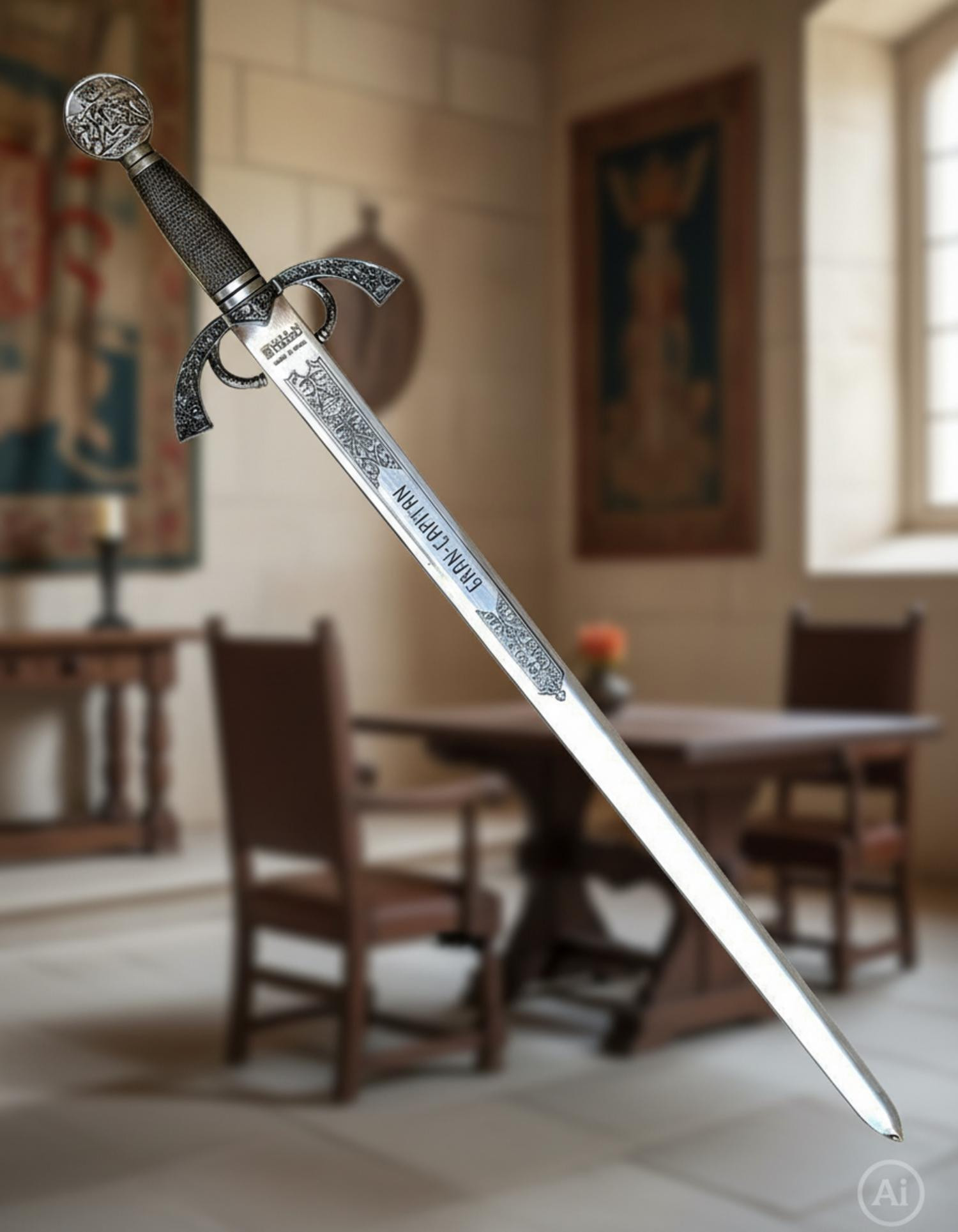 Great Captain Sword with Rustic Finish: Authenticity and History in Your Hands