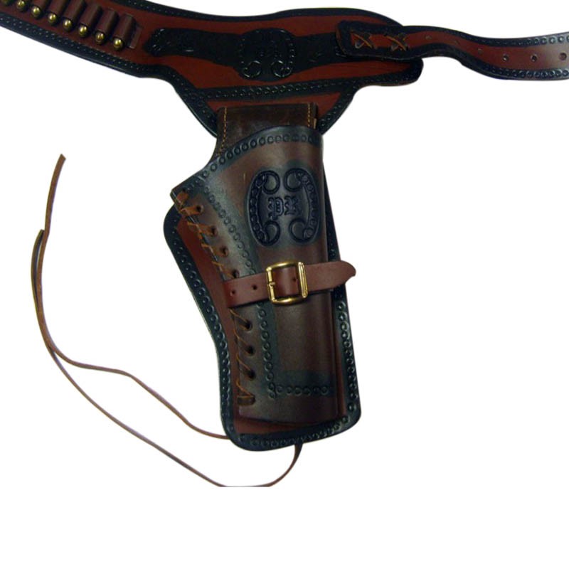 Leather bandolier for one revolver (right-handed)