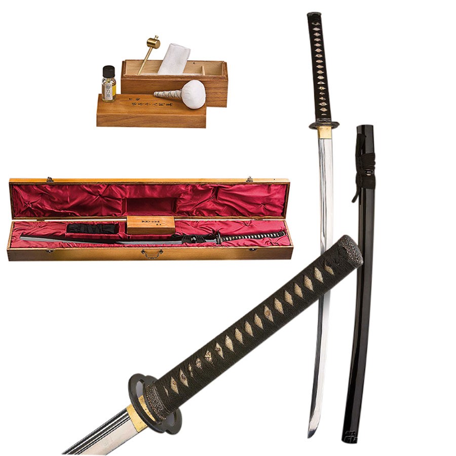 Practical Katana carbon steel blade, case and cleaning kit