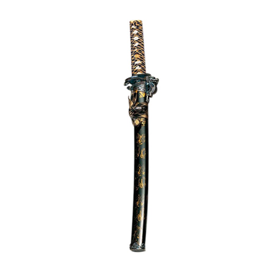 Wakizashi dragon scabbard black-gold