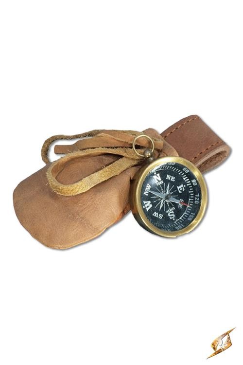 compass with leather bag