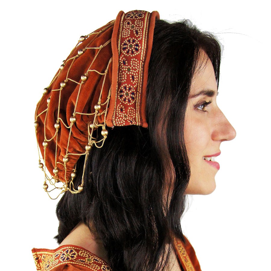 Medieval headdress Terracotta net