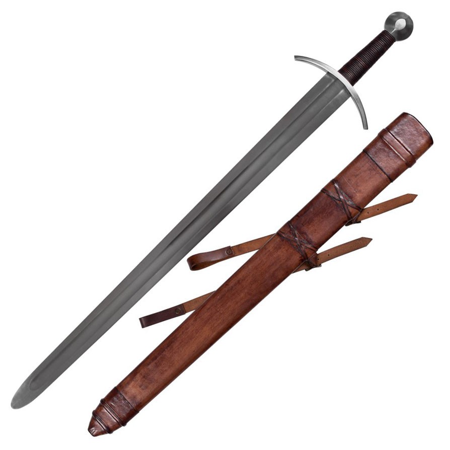 Medieval sword for practices with scabbard