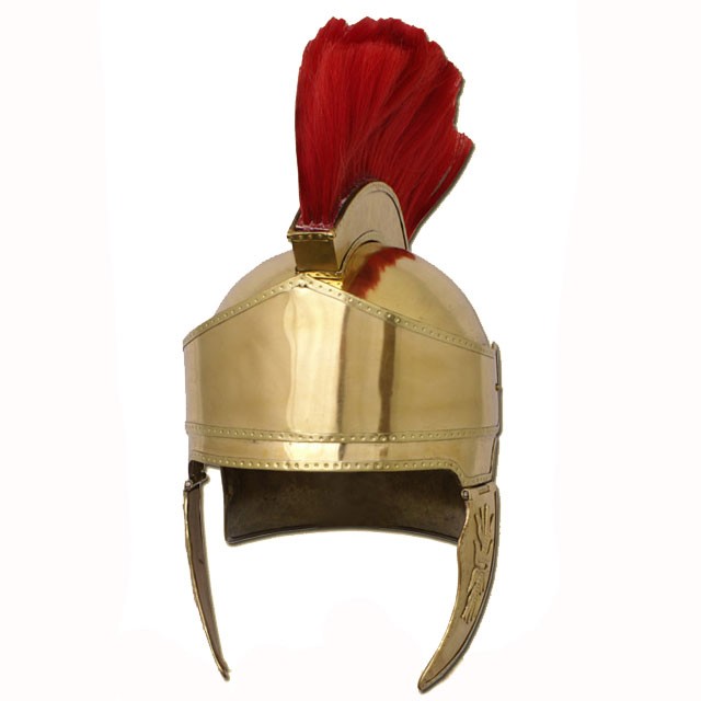 Greek helmet with plume