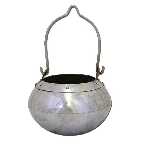 Hand forged medieval saucepan