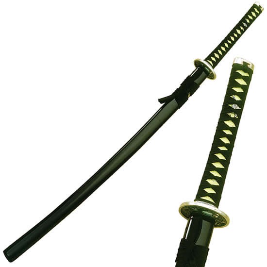 black wooden katana