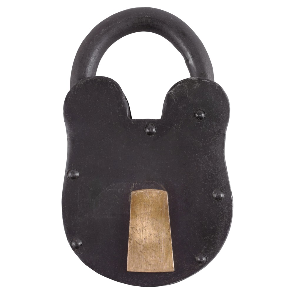 Rustic steel padlock