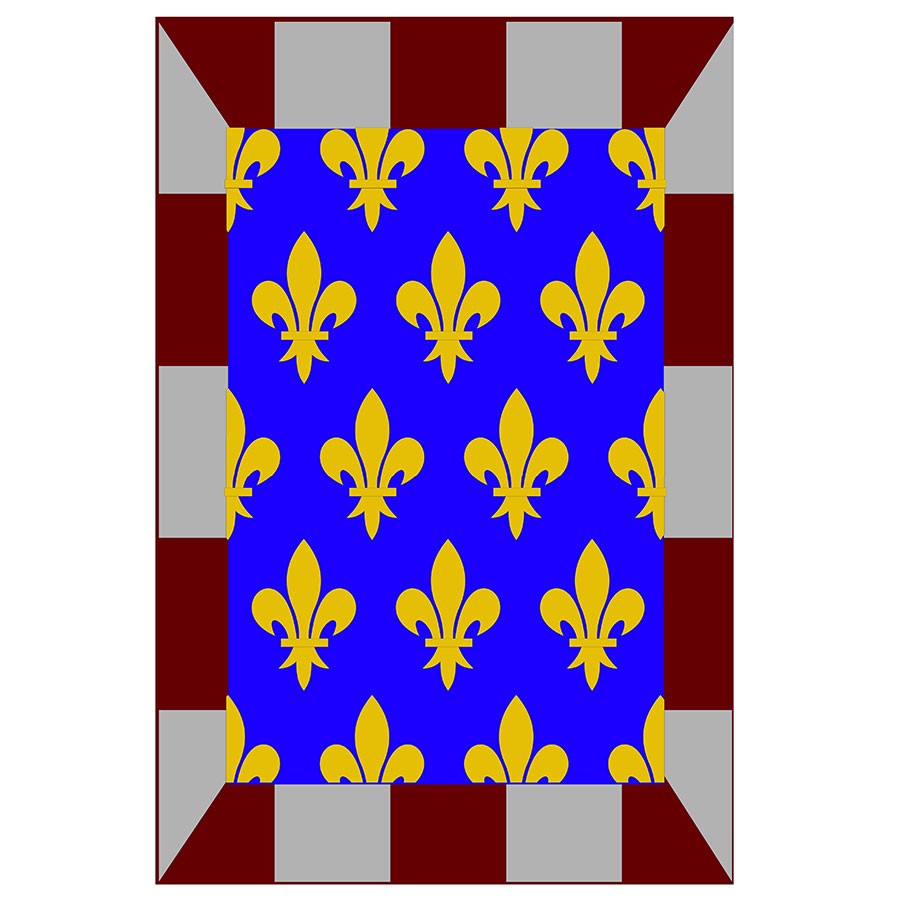 Medieval banner mosaic fleur de lis, various sizes