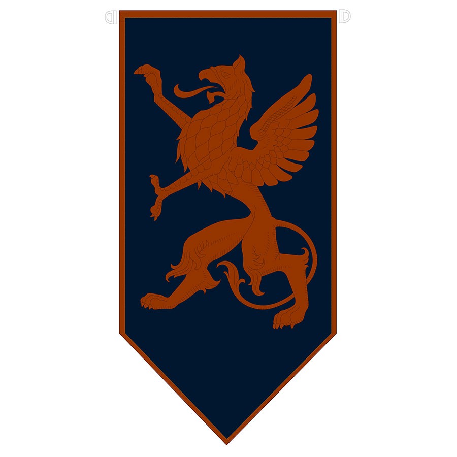 Medieval rampant dragon banner