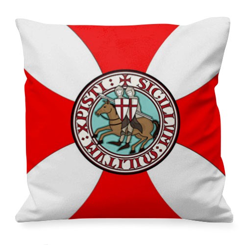 Medieval cushion Cross Paté and Shield of the Templars