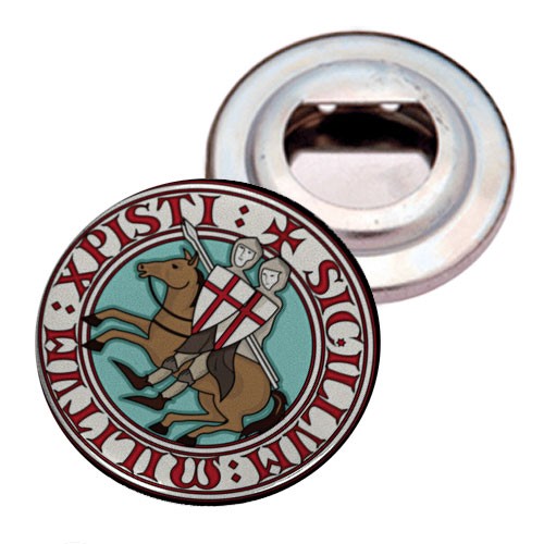 Bottle opener Plate with Magnet Knights Templar