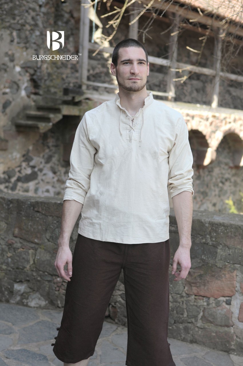 Medieval shirt Tristan ties, cream