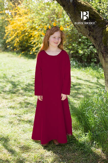 Medieval tunic for girls, Ylvi burgundy
