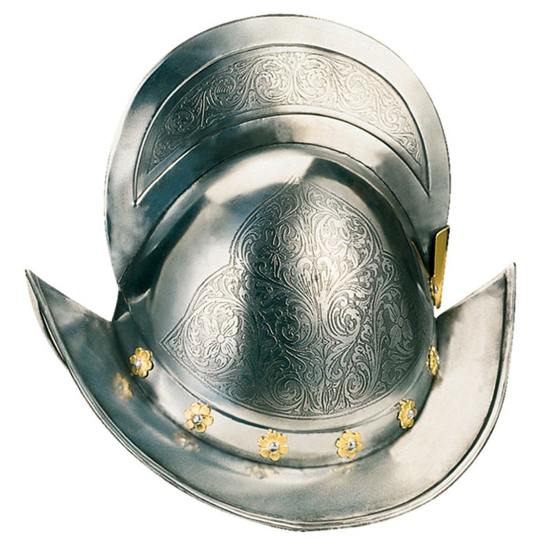 Acid etched Conquistador helmet
