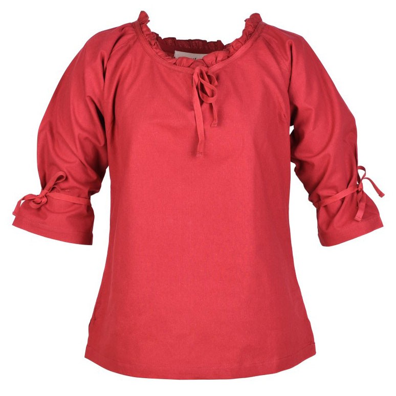 Medieval blouse woman Birga, red