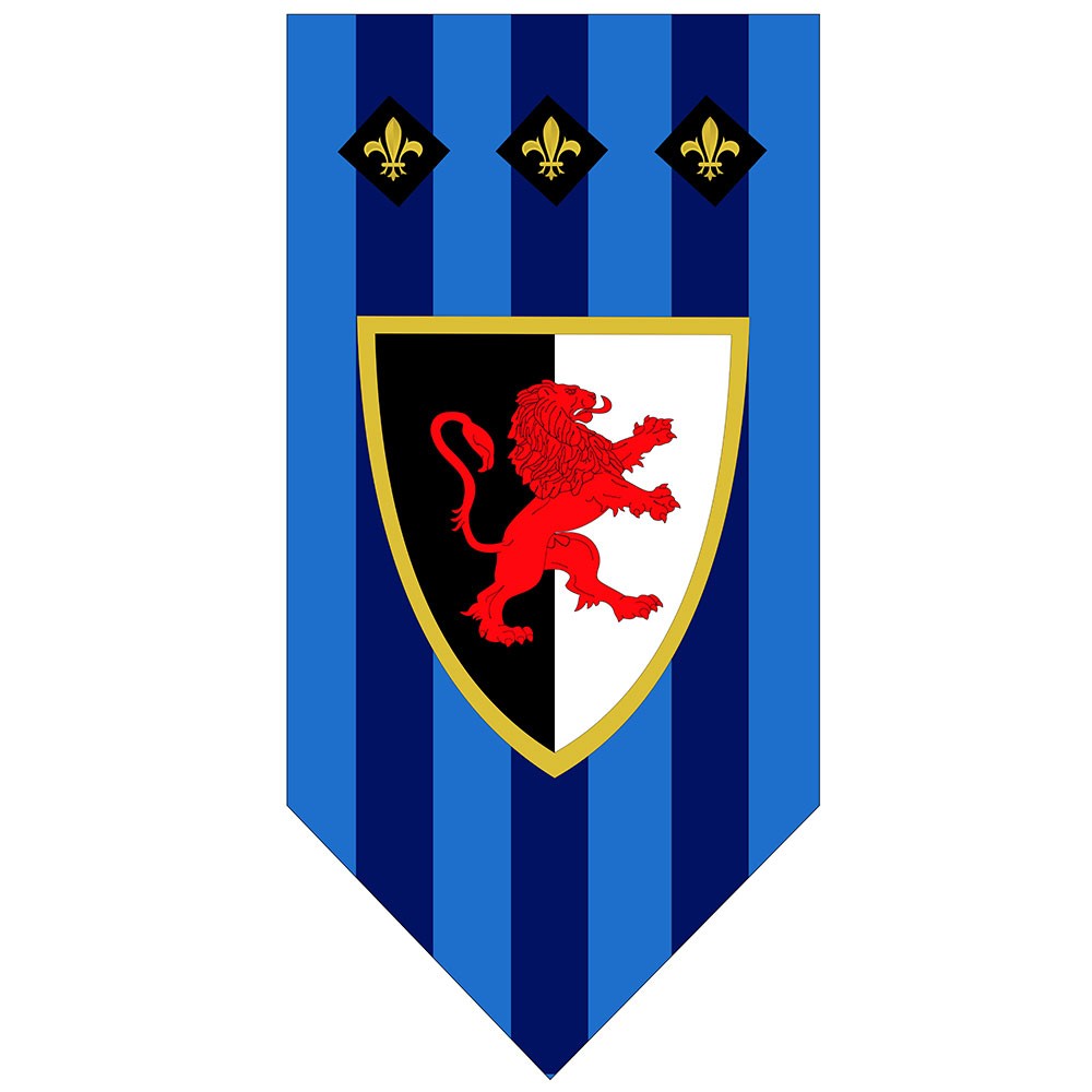 Medieval Banner Fleur de Lis and Rampant Lion