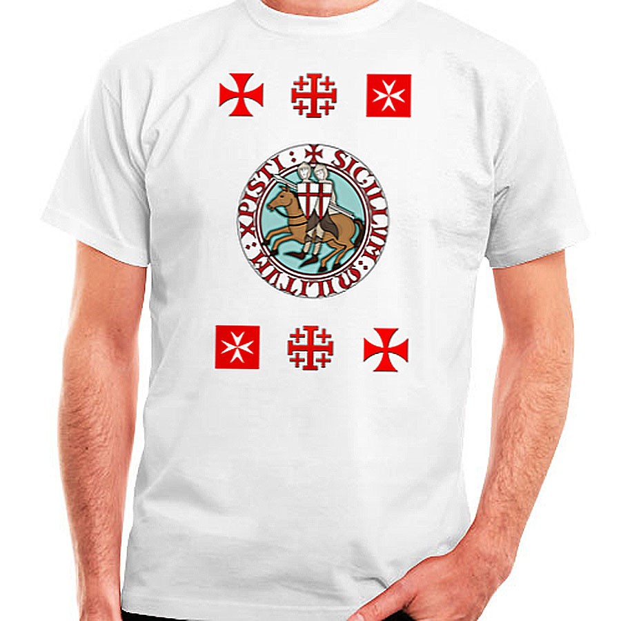 Knights Templar with Crosses T-shirt, short sleeve
