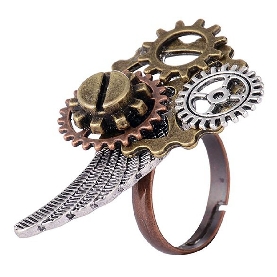 SteamPunk Angel Wing Adjustable Ring