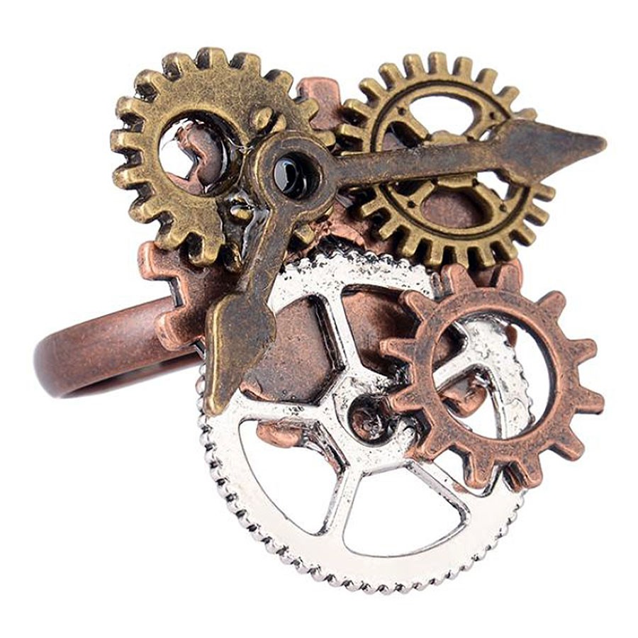 Adjustable Ring SteamPunk Gears Clock