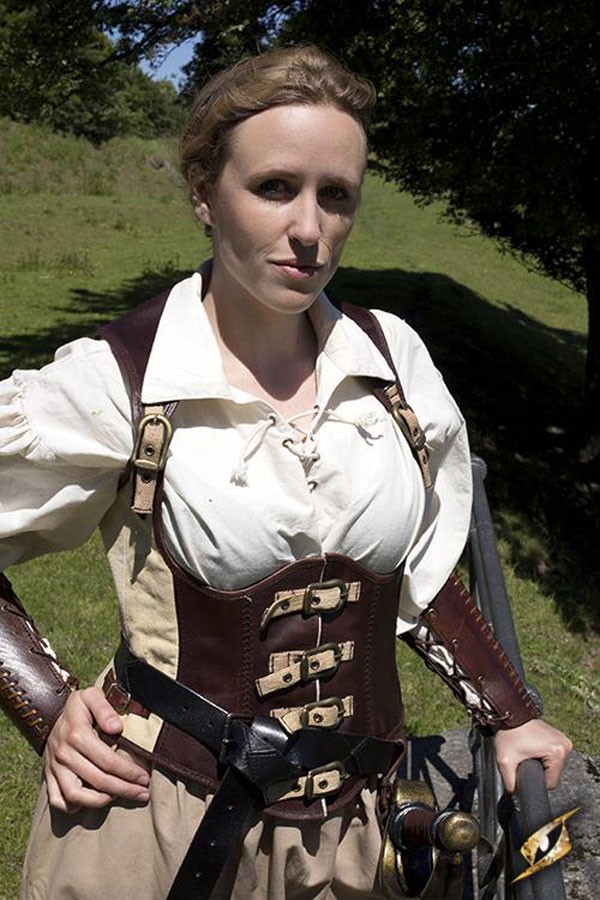 Medieval leather rogue corset