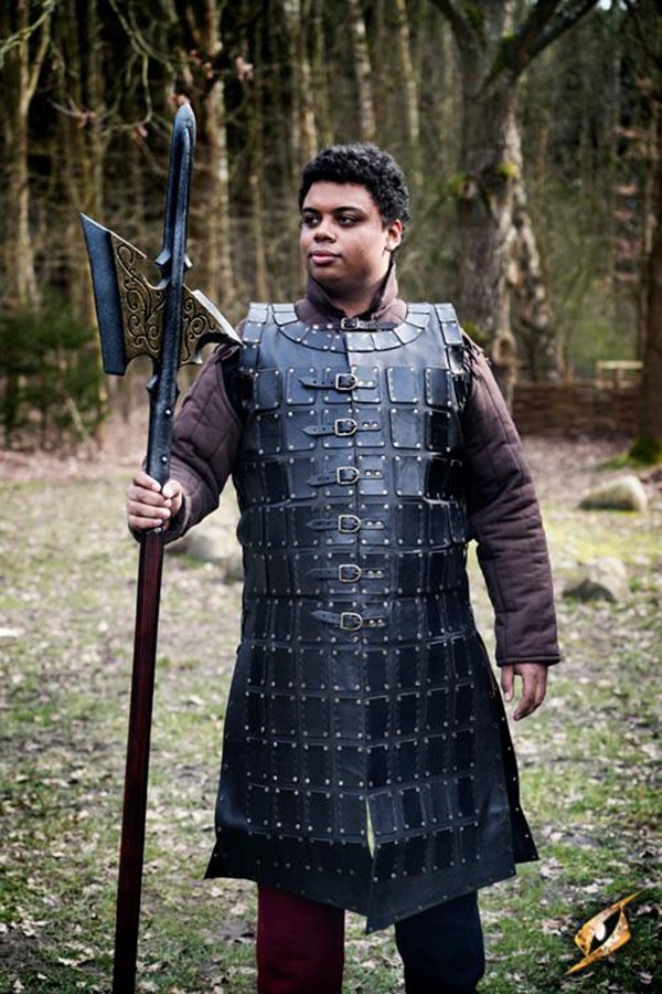 Long medieval leather brigantine