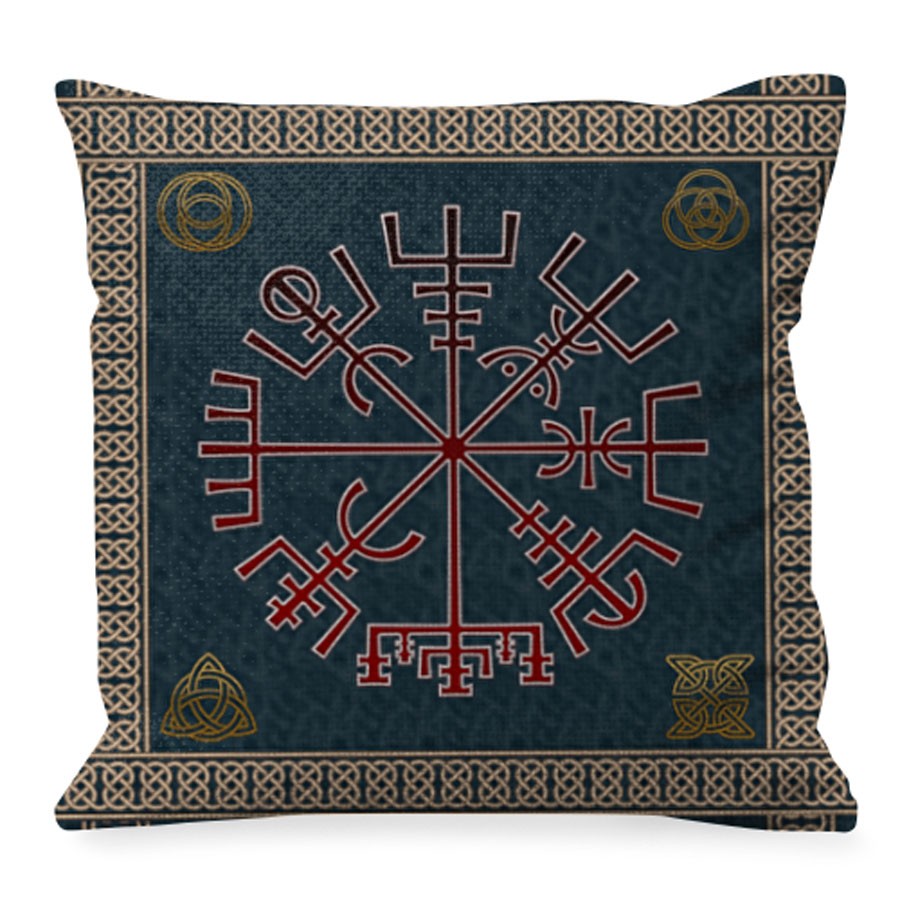 Celtic Vegvisir symbol cushion