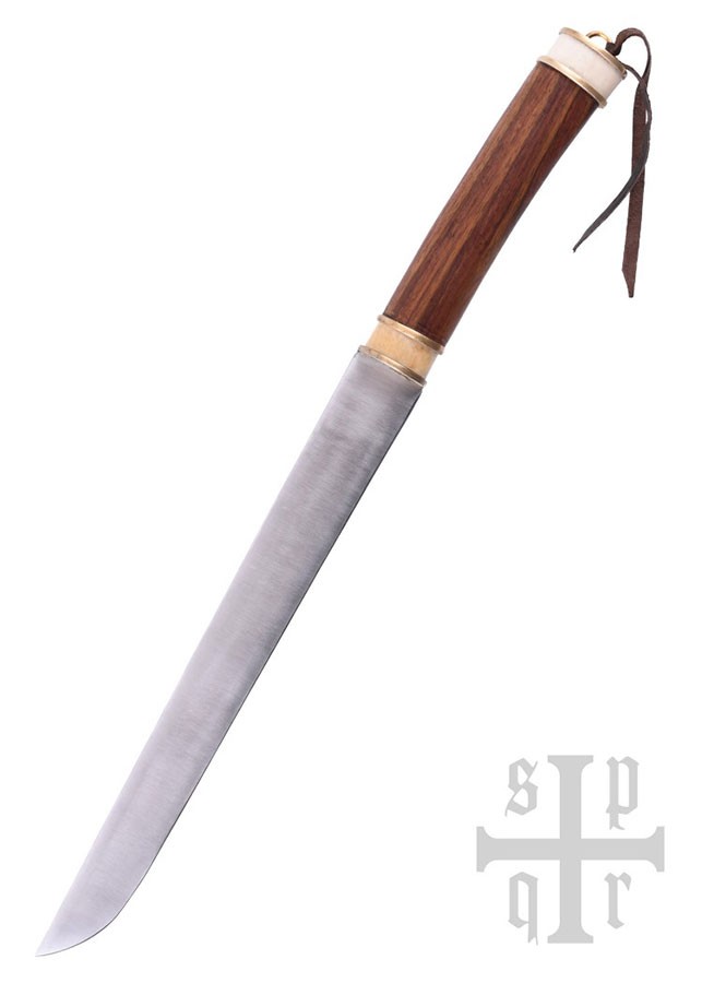 Viking Seax knife, walnut and bone handle