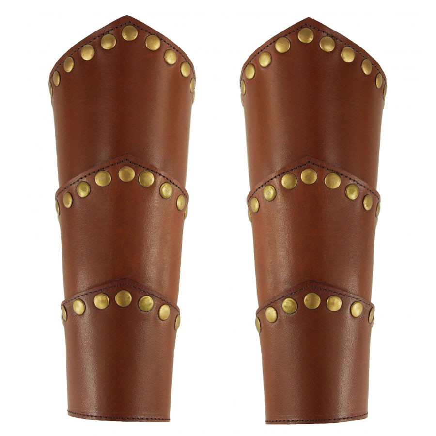Arnold Medieval Bracers in brown leather