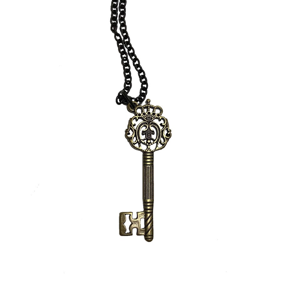 SteamPunk Heart Key Pendant, Antique Brass