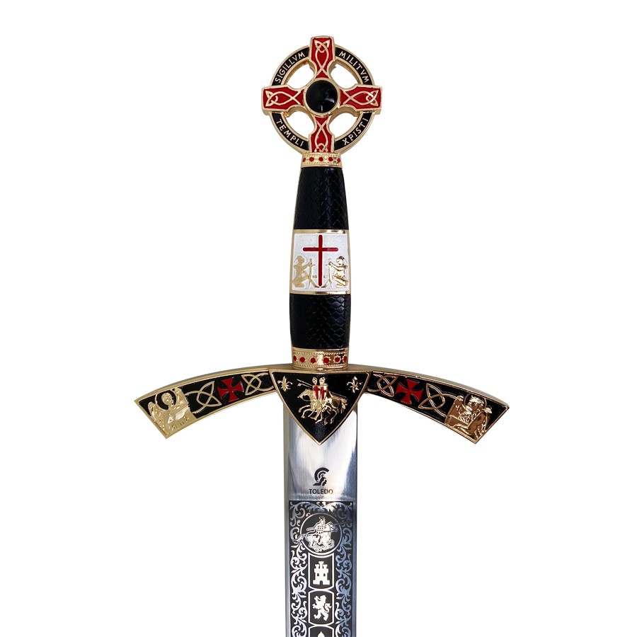 Golden decorated Templar sword