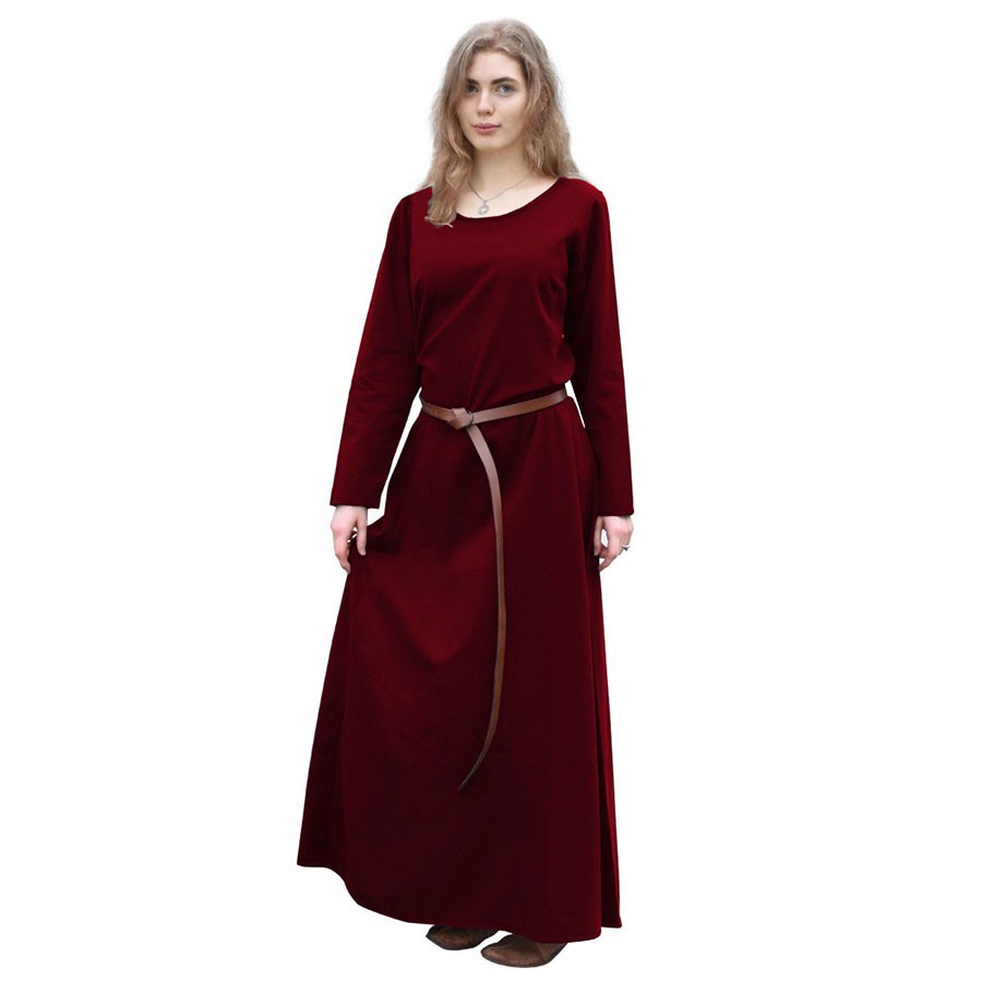Afra Long Viking Dress, Wine Red
