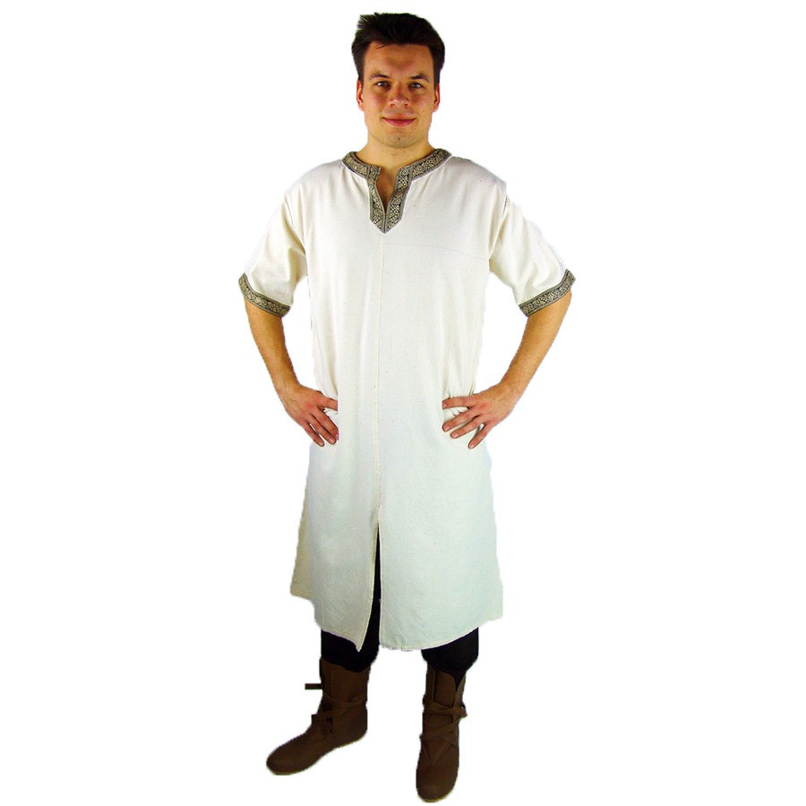 Viking tunic short sleeve Richard, natural white