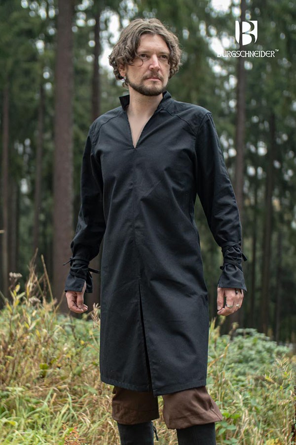 Medieval tunic for men Thereon, black color