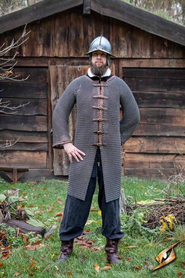 Medieval Chainmail Coif of Captain with Natural Finish - Epic Armoury