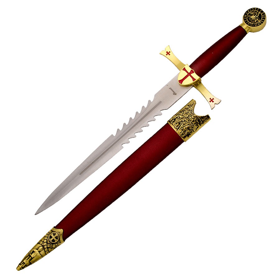 Dagger templar with sheath, finished red