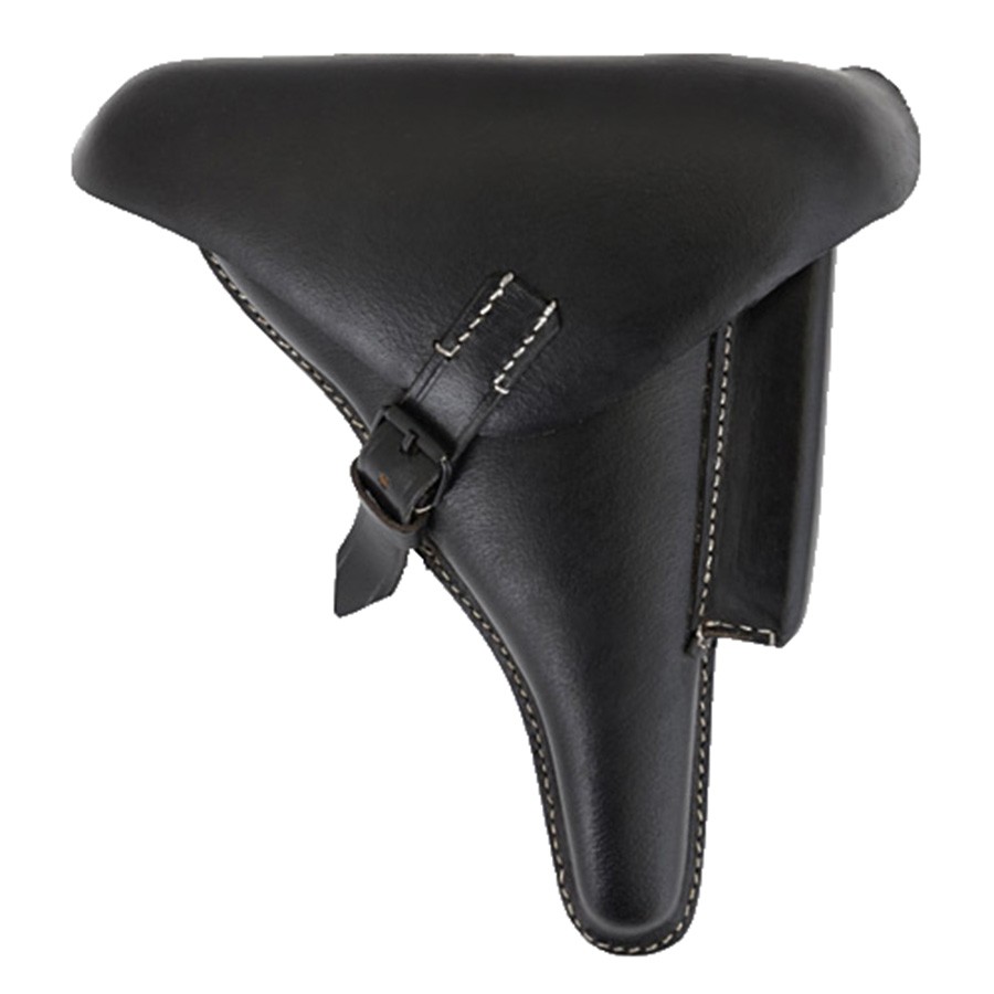 Holster for German WWII P08 pistol, black leather