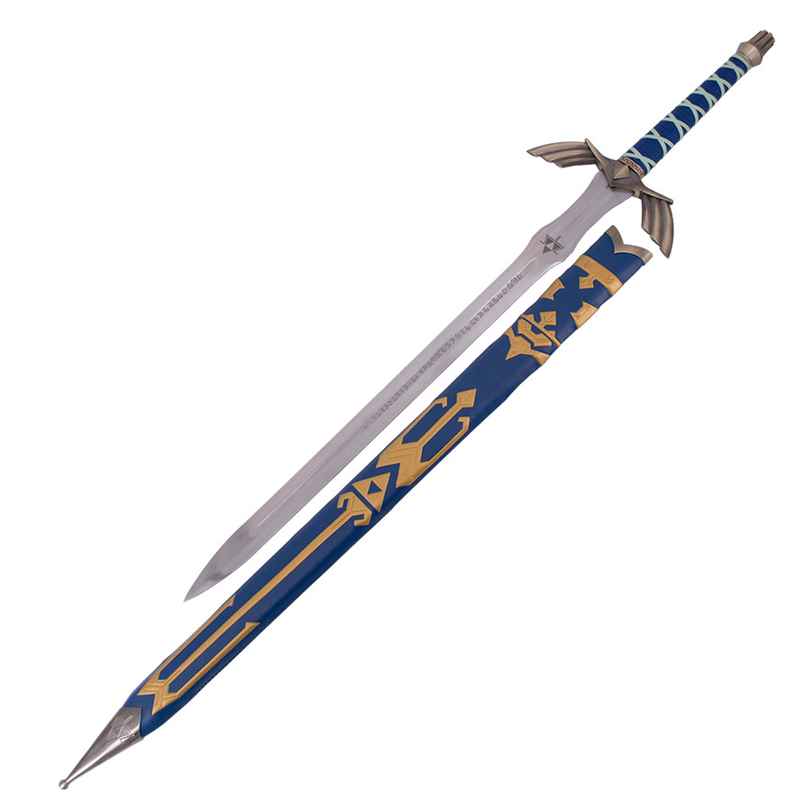 Sword Legend of Zelda with handle and sheath-lined imitation leather blue