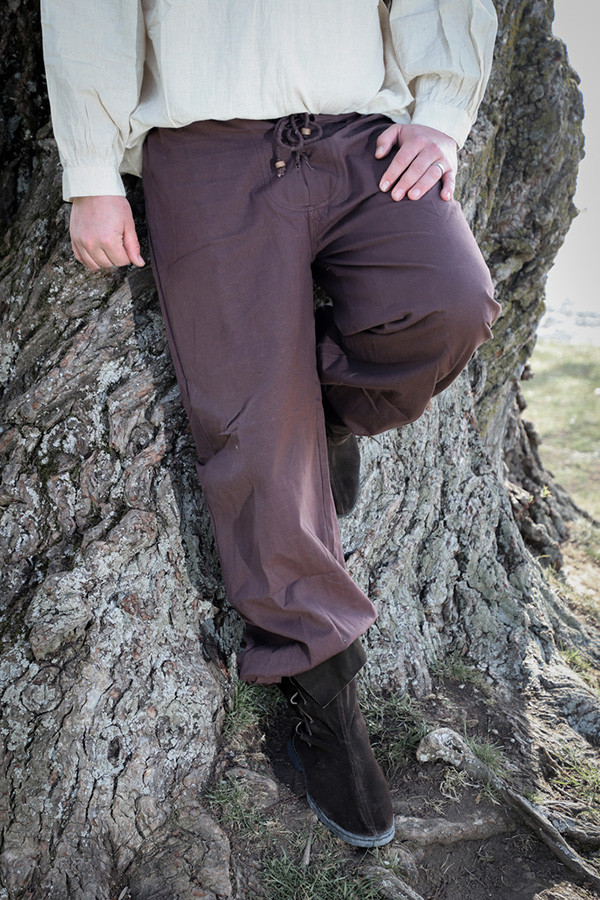 Gerold medieval trousers, brown color