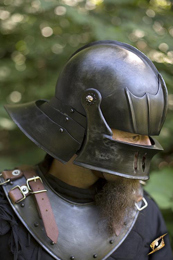 Sallet Helmet with Visor, Epic Dark